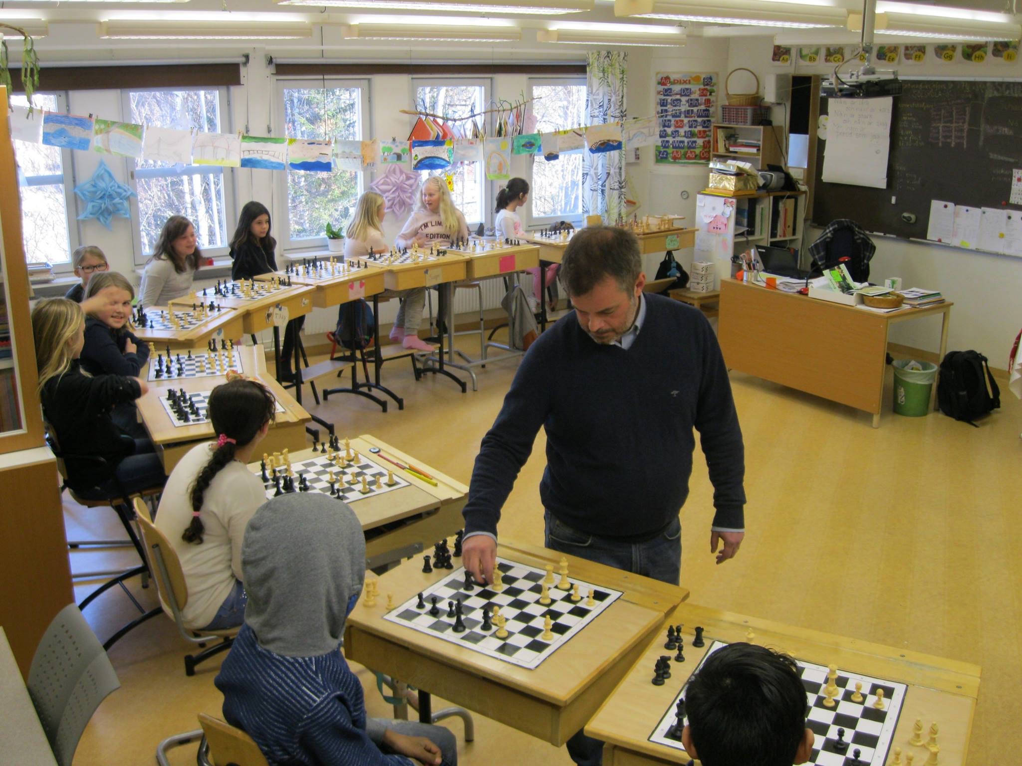 Simultanschack med Mats